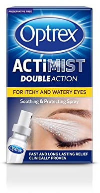 Optrex Actimist 10 ml Eye Spray - Fast, Long-Lasting Relief For Itchy, Watery, Dry Eyes, Irritations, Inflammations, Anti-Allergy Eyelid Cleanser
