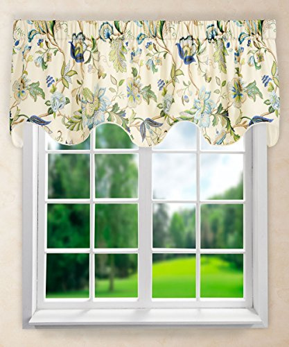 Ellis Curtain Brissac - Mantovana a smerlo, 177,8 x 43,2 cm, colore: Blu by Ellis