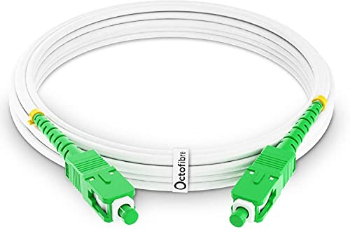 Octofibre - Câble Fibre Optique Orange SFR Bouygues - 2m - Renforcé Avec Blindage Kevlar - Rallonge/Jarretière Fibre Optique - SC APC vers SC APC - Garantie 10 Ans