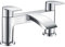 Hapilife Bath Tap Waterfall Bathroom Bathtub Mixer Taps 2 Holes Tub Tap Monobloc Bath Filler Mixer Taps Chrome Dual Lever Mono Deck Mounted Modern