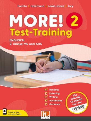 MORE! 2 (Lehrplan 2023) | Test-Training: Mit App für Audios + Access Code für Online-Training (Helbling Languages)