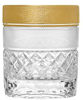 ARNSTADT KRISTALL Whiskyglas Rococo (9,3 cm) Kristallglas mundgeblasen · handgeschliffen · Handmade in Germany · inkl. 24 Karat Goldrand
