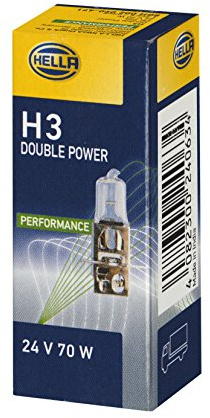 HELLA 8GH 002 090-471 Glühlampe - H3 - Heavy Duty Expert Longer lifetime, vibration resistant - 24V - 70W - Sockelausführung: PK22S - Schachtel - Menge: 1