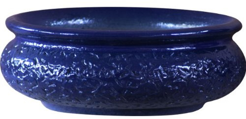 K&K Keramik Bonsaiskål/Krukor Växtskål Watzmann XL platt, 50 x 18 cm, blå, frostbeständig