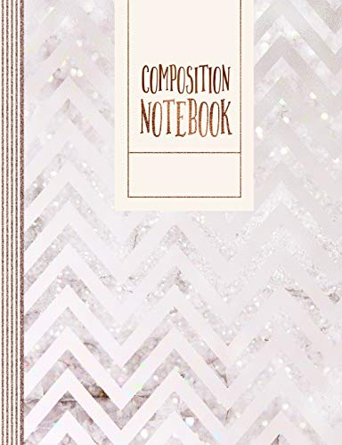 Composition Notebook: Calligraphy Hand Lettering Worksheets Paper Book 7.44x9.69 - Large Blank Writing Sheet Exercise Practice Workbook - Brush ... Journal - Blush Rose Gold Light Pink Chevron
