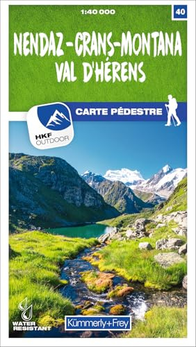 Kümmerly+Frey Wanderkarte 40 Nendaz, Crans-Montana 1:40.000: Mit Val d'Hérens. Wetterfest, matt laminiert und mit free Download