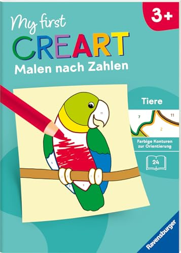 Ravensburger My first CreArt Malen nach Zahlen ab 3 - Tiere, Malbuch, 24 Motive