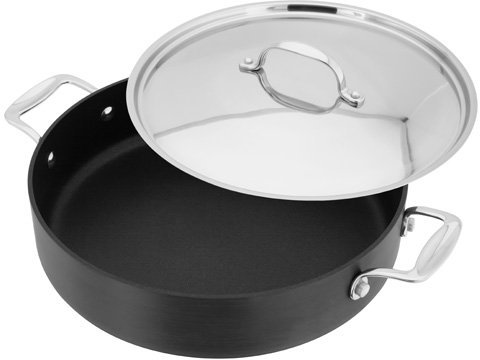 Stellar Element 28cm Shallow Casserole Pan, Oven Safe to 240C, Aluminium Hard Anodonised Surface