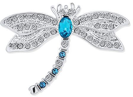 Blaue CZ Simulierte Saphir Libelle Glühwürmchen Brosche Anstecknadel Für Frauen Rhodiumbeschichtetes Messing Mit Zirkonia Garten Insektenmotiv