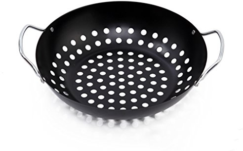 tepro Gemüsewok mit Antihaftbeschichtung, 2 verchromte Griffe, Durchmesser ca. 28 cm, Grill Zubehör