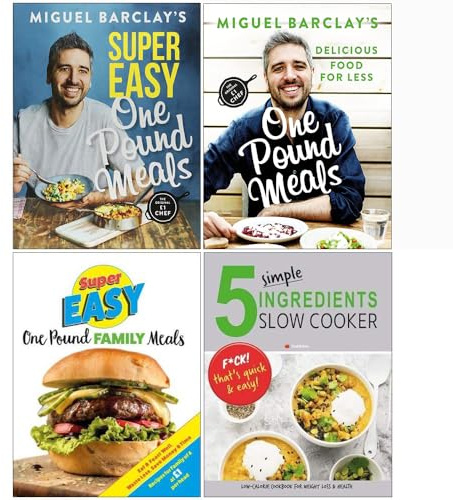 Super Easy One Pound Meals, One Pound Meals, Super Easy One Pound Family Meals, 5 Simple Ingredients Slow Cooker 4 Books Collection Set