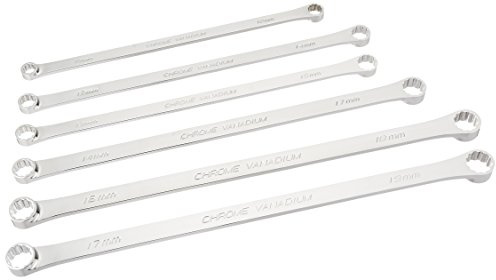 GENIUS TOOLS 6 Piece Metric Extra Long Box End Wrench Set 10mm-19mm DE-706M