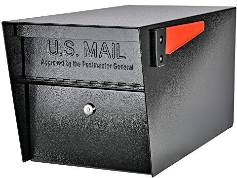Mail Boss 7506 Mail Manager - Buzón de Seguridad con Bloqueo en la acera, Color Negro, Grande