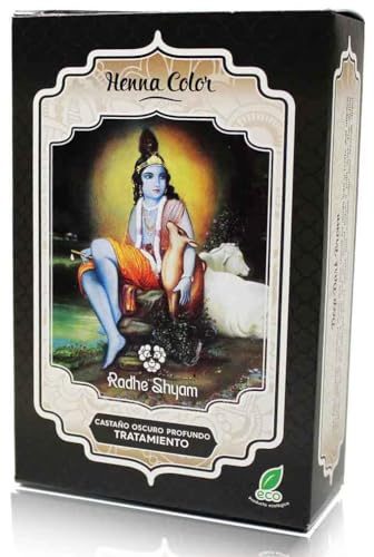 Henna Radhe Shyam Castaño Oscuro Profundo Tratamiento Polvo