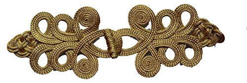 LYRACCES Extra Large Braid Knit Chinese Frog Fasteners Knot Closure Sewing Buttons Cloth Golden 8.66in 1pairs