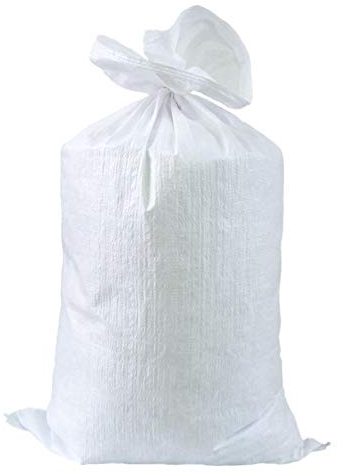 Conjunto de 10 sacos de polipropileno de 60 x 105 cm, blanco, saco de cereales, saco de transporte, saco de almacenamiento, para 50 kg