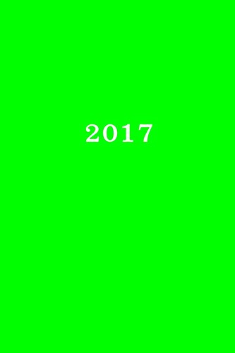 2017: Kalender/Dato bog: 1 uge på 2 sider, Format 6 x 9 (15,2 cm x 22,9 cm), Dække grøn