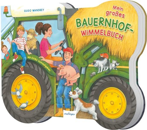Mein großes Bauernhof-Wimmelbuch: Pappbilderbuch in der Form eines Traktors| für Kinder ab 3