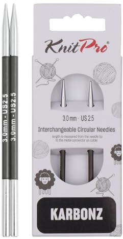 KnitPro Karbonz Austauschbare Nadelspitzen 4 (10cm) | 3mm