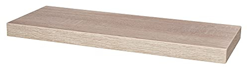 levandeo Wandboard Bobby Sonoma Eiche - sägerau Dekor 60cm - Deutsche Herstellung Schablone und Schrauben - Wandregal Wandbord