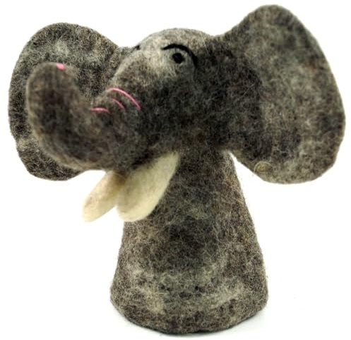 GURU SHOP Filz Eierwärmer, Handgemachte Filzdekoration aus Nepal, Filztier - Elefant, 15x7x7 cm