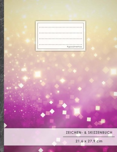 Zeichen- & Skizzenbuch: DIN A4 • 100+ Seiten, Soft Cover, Register, „Glitzern“ • Original #GoodMemos Sketchbook • Perfekt als Skizzenbuch, Übungsheft, Storyboarding