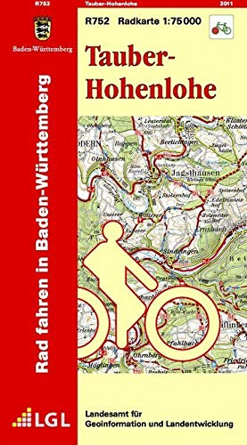 R752 Tauber-Hohenlohe: Radkarte 1:75 000: Rad fahren in Baden-Württemberg
