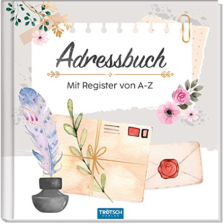 Trötsch Adressbuch Brief und Feder: Adressbuch Eintragebuch Adressen Geschenk Geschenkidee