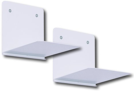 Element System SCHWEBENDES BÜCHERREGAL ALADIN - 2er Set unsichbares Bücherregal - Stahl, Weiß, 2 Stück