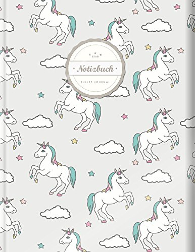 BULLET JOURNAL (©Star, A4, 156 Seiten, Softcover) || Mit Register || XXL Punktraster Notizbuch, Tagebuch, Gepunktete Seiten, Dot Grid Notebook, „Einhorntraum“