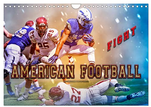 American Football - Fight (Wandkalender 2026 DIN A4 quer), CALVENDO Monatskalender: American Football, Teamsport der Extra-Klasse - beeindruckende Bilder in Wasserfarben-Technik. (CALVENDO Sport)