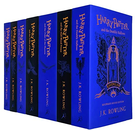 Harry Potter House Ravenclaw Edition Series Collection 7 Books Set By J.K. Rowling (Philosopher's Stone, Chamber of Secrets, Prisoner of Azkaban, Goblet of Fire, Order of The Phoenix & More)