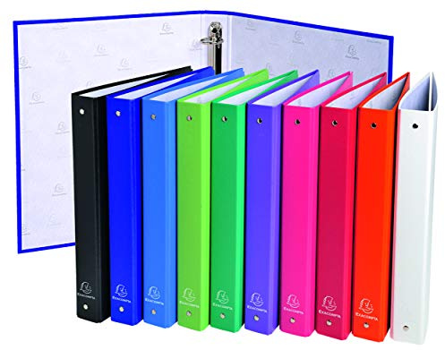 Exacompta 51330E 20er Pack Premium Kunststoff-Ringbuch. Kunststoffbezug außen, Papierbezug innen 4-O Ringe Füllhöhe 30 mm DIN A4 Plastikordner ideal für Büro und Schule farbig sortiert