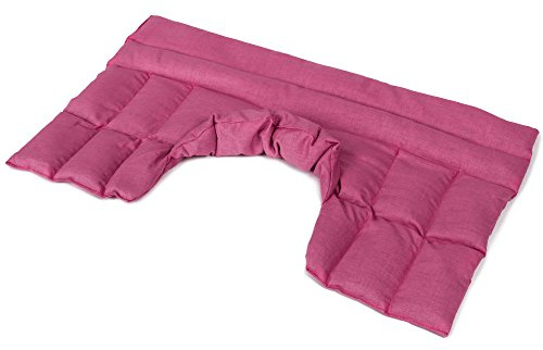 Cuscino termico cervicale XL, per collo, spalle e schiena, semi di grano. Fucsia - Cuscino riscaldabile, grano (frumento)