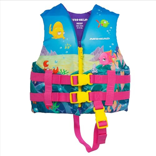 Airhead Treasure Infant and Child Life Vest, USCG Approved Infant 15-30lbs, Child 30-50lbs