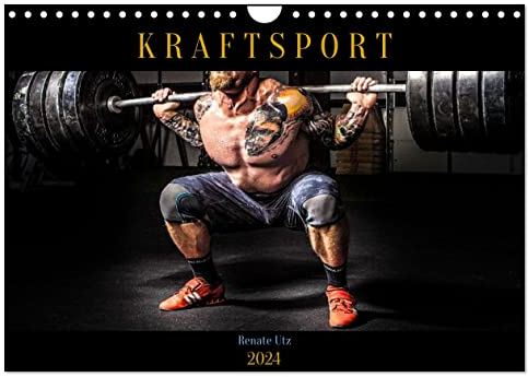Kraftsport (Wandkalender 2024 DIN A4 quer), CALVENDO Monatskalender: Energetische Bilder athletischer Körper beim Krafttraining im Fitnessstudio (CALVENDO Sport)