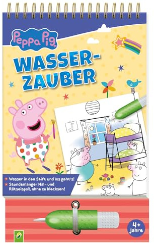 Peppa Pig Wasserzauber - Wassermalbuch ab 3 Jahren: Peppa Wutz Wasserstift Malbuch mit Wassertankstift I Geschenk für Mädchen und Jungen