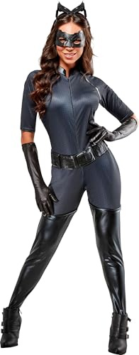 RUBIE'S DC Officiel - Déguisement Catwoman Adulte Femme - Taille M - Costume Combinaison, Couvre-Bottes et Masque - Pour, Carnaval - Idée Cadeau