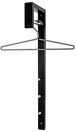 HAKU Möbel Wandgarderobe chrom, schwarz, Metall - Maße: B 4 cm x H 70 cm x T 20 cm, Style: Modern