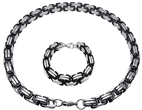 Soul-Cats Königskette Armband aus Edelstahl in schwarz - Silber, in verschiedenen Längen und Stärken