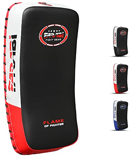 Farabi Sports schlagpolster für Coaching, Training, Kickboxen Curved Kick Pads, schlagpolster Kampfsport trittpolster MMA Muay Thai Pads X 1 Stück Single (Red)