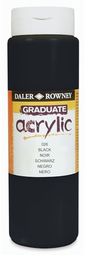 Daler-Rowney Graduate Acrílico Bote de tinta Paint 500ml - Negro