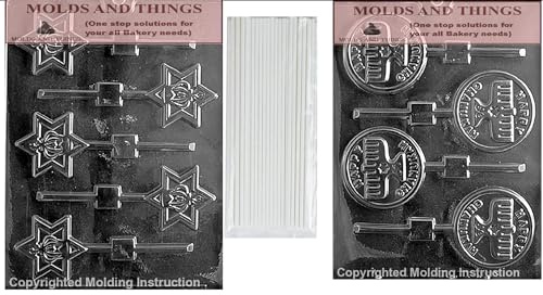 Torah Crown Chocolate Candy Mold With © Molding Instruction+Happy Chanukah Candle chocolate candy mold