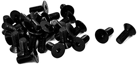 sourcing map 30 Stück M8x20mm 10,9 Kohlenstoffstahl Senkkopfschrauben Senkkopf Sechskantschraube Schwarz