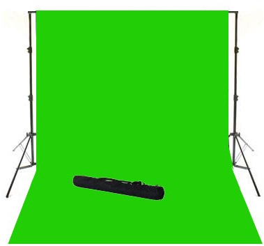 ePhoto 10' X 12' Video Photography Studio Chroma Key Chromakey Green Screen Cotton Muslin Backdrop Seamless and Background Supporting System Kit with Carrying Case by Ephoto INC 901+10x12G