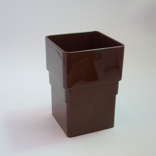 65mm Square Downpipe Connector Brown