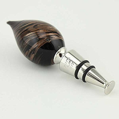 Bouchon de bouteille en verre de Murano Flame noir