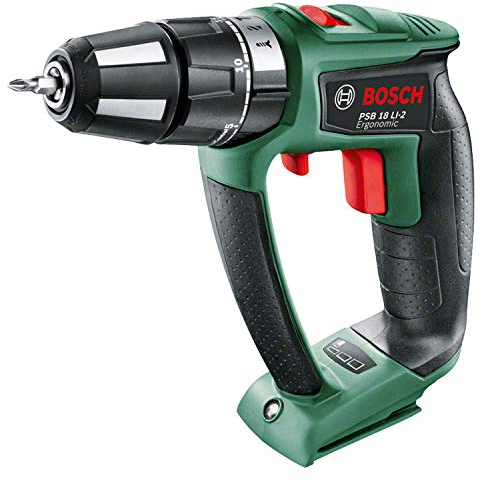 Bosch DIY Akku-Bohrschrauber PSR 18 LI-2 Ergonomic ohne Akku, Holz, 13 mm, Stahl, 1 Stück, 06039B0102