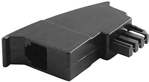 BestPlug Telefon-Adapter, TAE-F Stecker männlich auf RJ11 Buchse Kupplung weiblich, Schwarz
