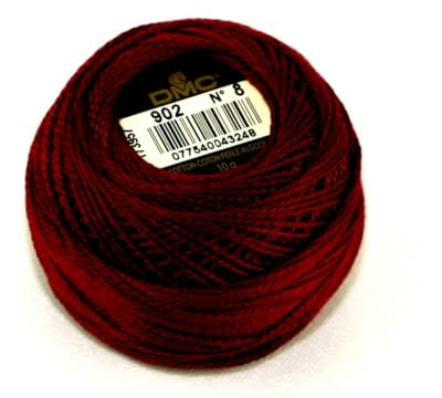 DMC Perlgarn aus Baumwolle, Größe 8, 902, pro 10-g-Knäuel.